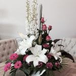 Pink and white flower arrangement - Flowers Bundaberg, QLD